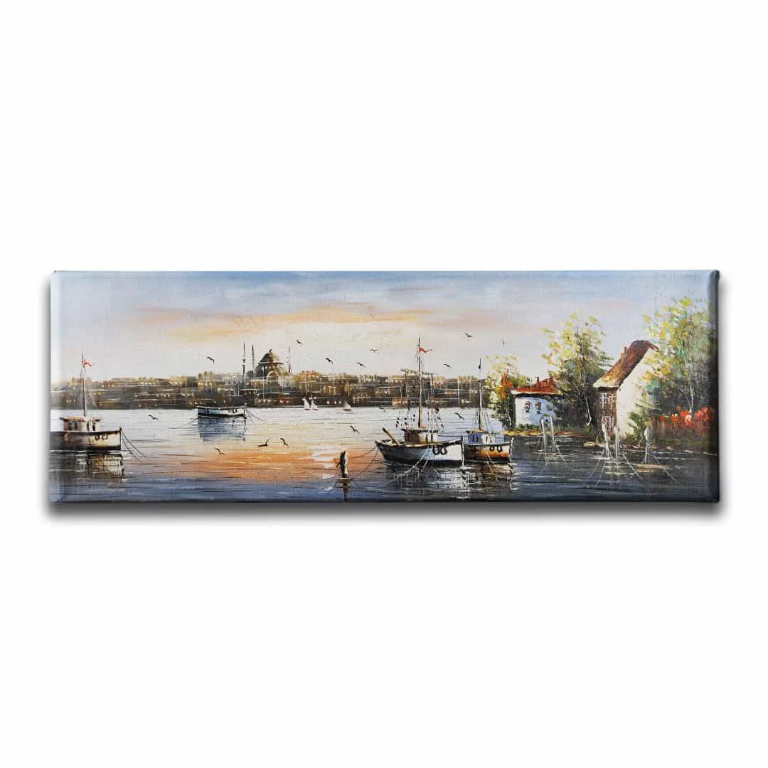 Istanbul Manzara Panoramik Kanvas Tablo